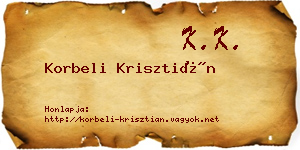 Korbeli Krisztián névjegykártya